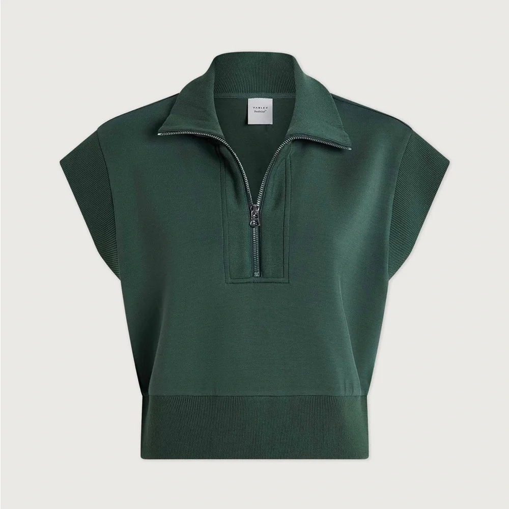 Varley Kelly Half Zip Doublesoft Sweat 2.0 in Cilantro - Picture 8 of 13